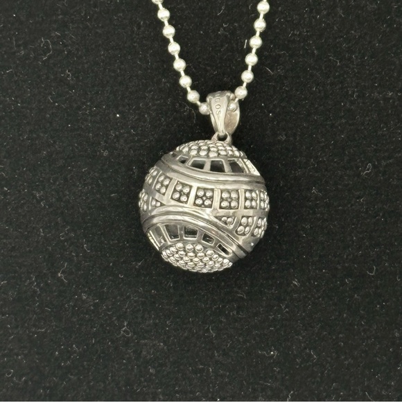 Lagos 925 Sterling Silver Ball Pendant Necklace - Picture 3 of 10